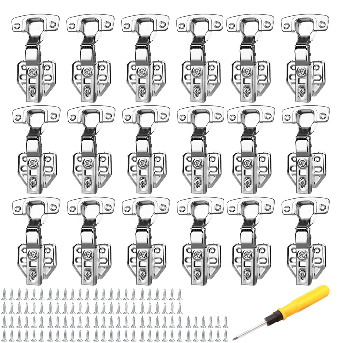 Kitchen Cupboard Hinges 18 PCS 110 Degree Soft Close Hinges Full Overlay Kitchen Door Hinge Stainless Steel Kitchen Cupboard Hinges Soft Close Hinges