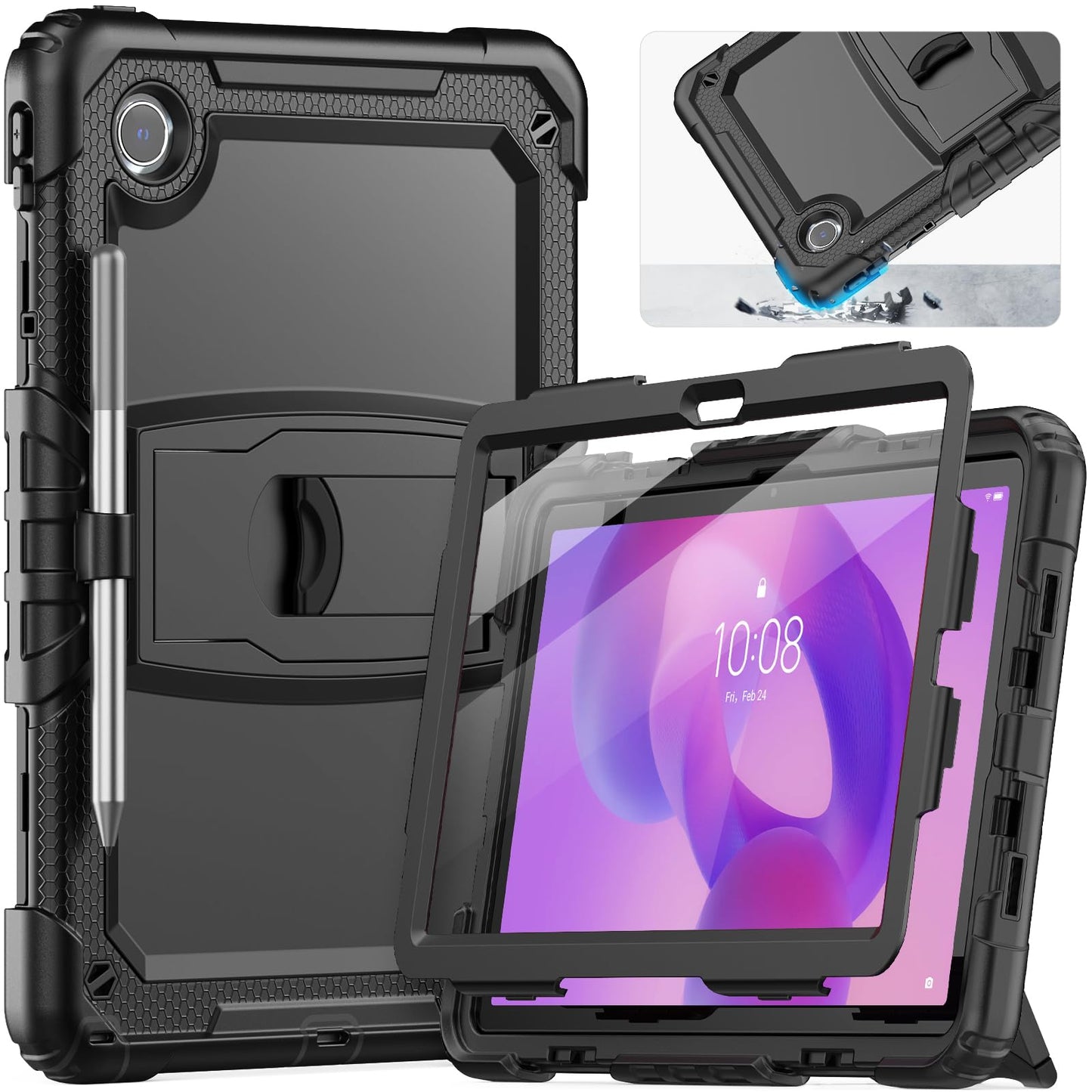SEYMCY Shockproof Case for Lenovo Idea Tab 11 inch 2025/ Tab M11/ K11/ Xiaoxin Pad 11" 2024, Full-body Protection Case with Screen Protector, Built-in
