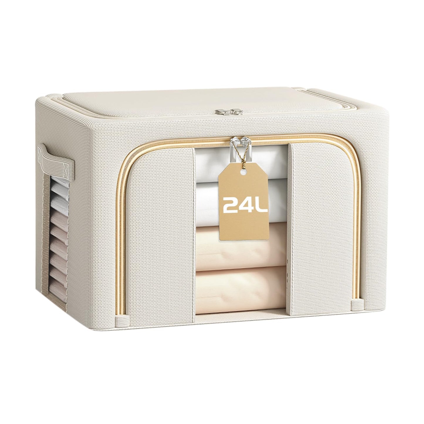 Storage Boxs Organiser,24L Clothes Storage Boxes With Double Opening Zip