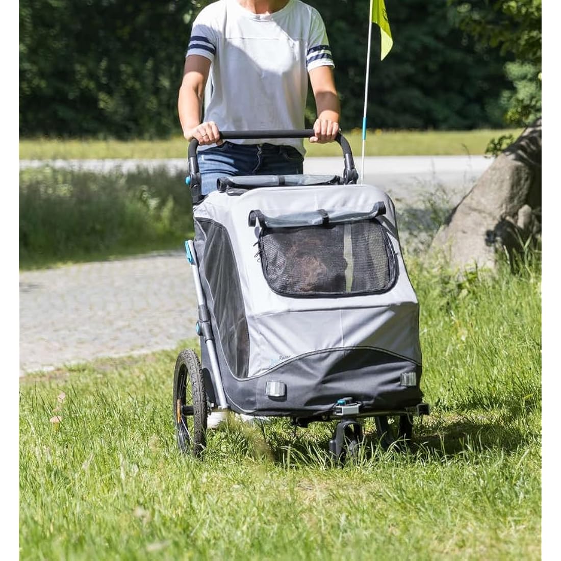 TRIXIE Buggy Front Wheel for Bicycle Trailers (12794/12796/12798) – Quick-click function – 360° joint – Rubber tyres – 12795