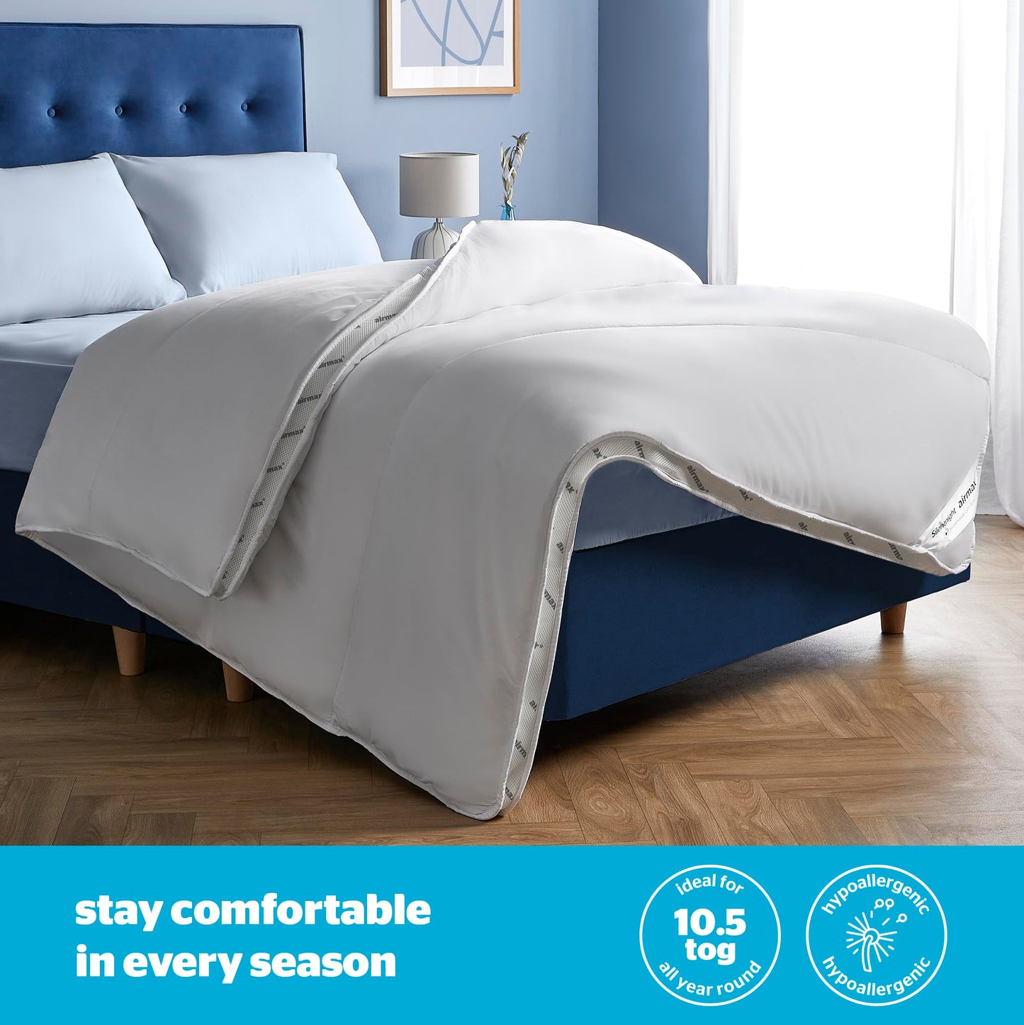 Silentnight Airmax Double Duvet  10.5 Tog Breathable All Season Duvet Quilt with Mesh Sides to Prevent Overheating  Machine Washable and