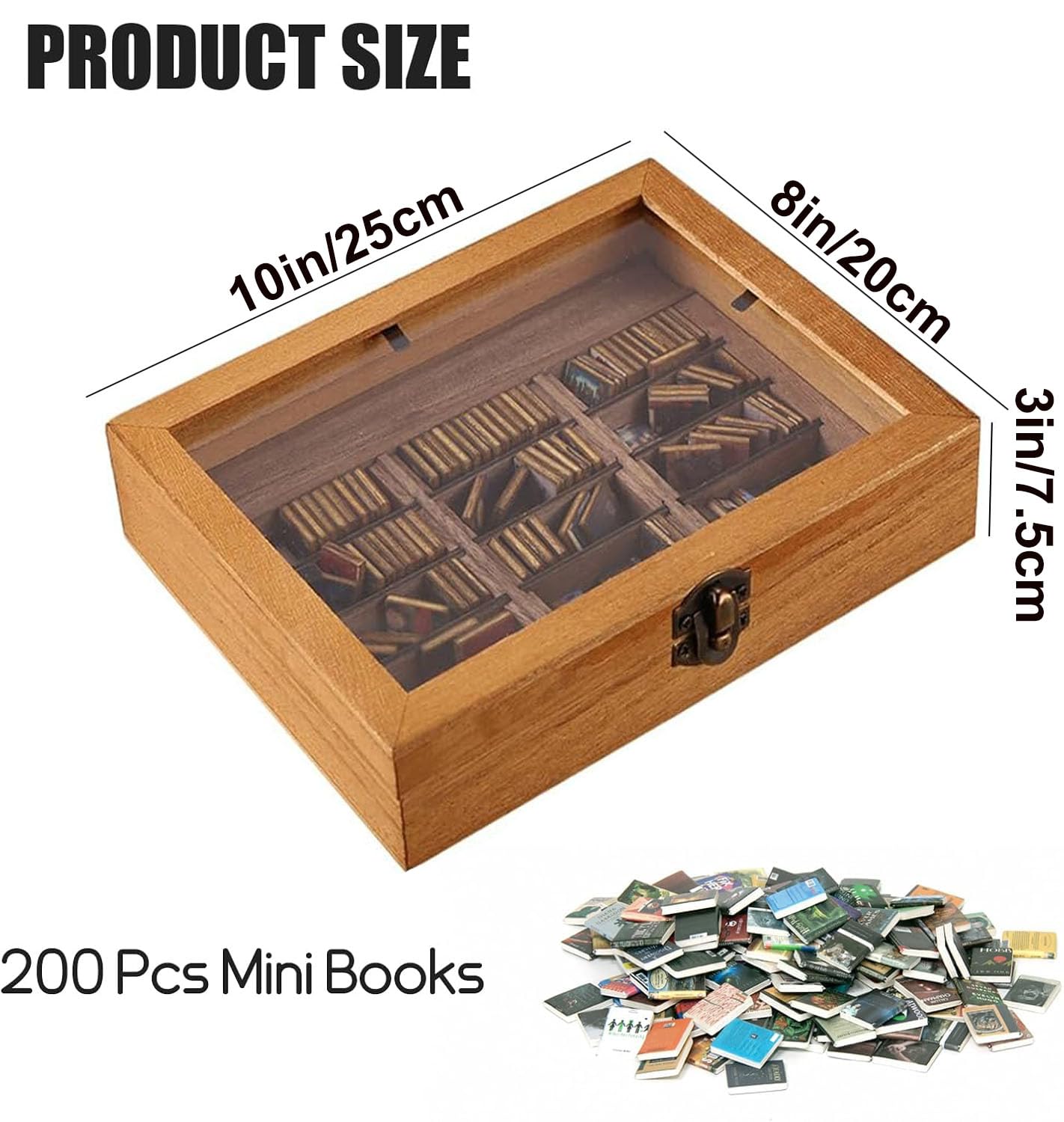 Anxiet-y Bookshelf, Mini Bookshelf Anxieties Bookshelf Shake Away Your Anxiet-y Wooden Bookshelf Decor Book Display Cabinet with 200Pcs Books for