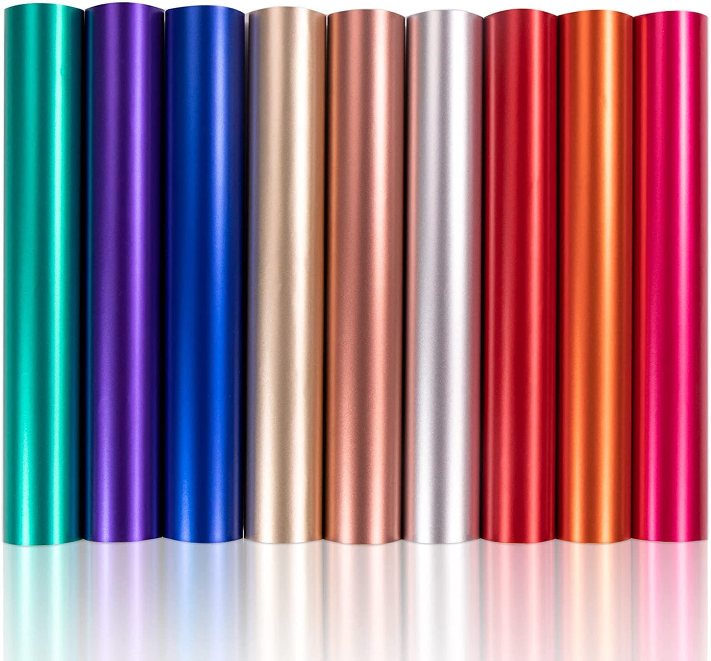 HTVRONT Matte Metallic Vinyl Permanent, 9 PCS 12"x12" Metallic Vinyl Sheets - Permanent Adhesive Vinyl for Cricut Machine & Silhouette Cameo