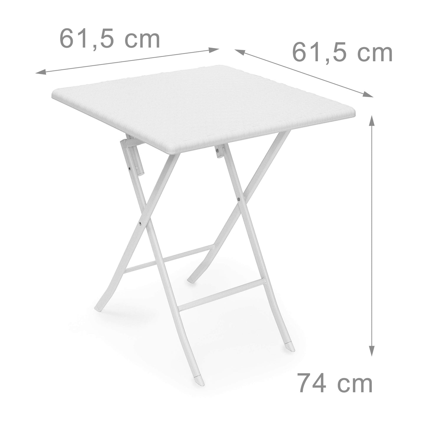 Relax Days Garden table foldable Bastian square folding table, white, 61.5 x 61.5 x 74 cm, 10020057_431