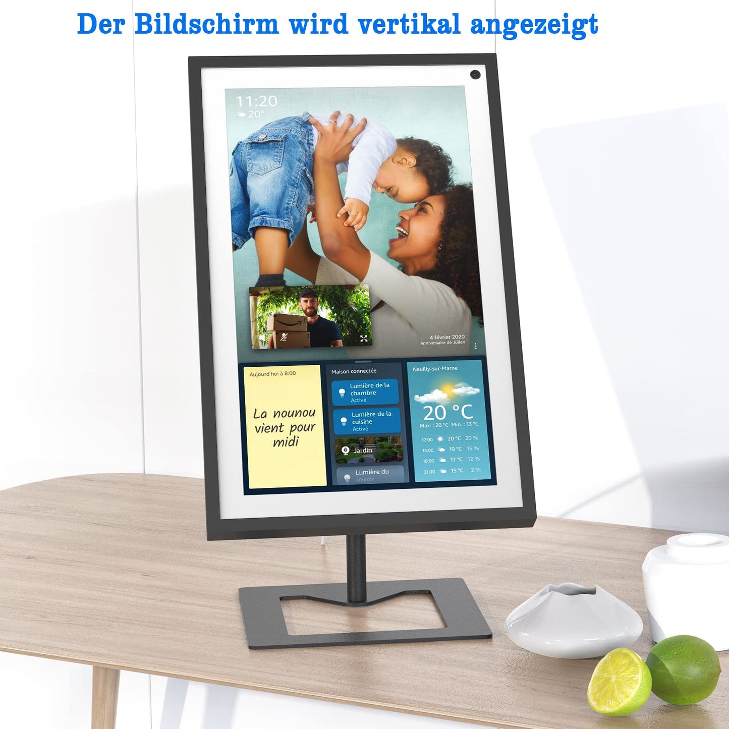 Adjustable metal stand for the E cho S how 15, free to tilt and swivel 360°, 15.6 inch monitor stand for E cho S how 15, robust and non-wobbly