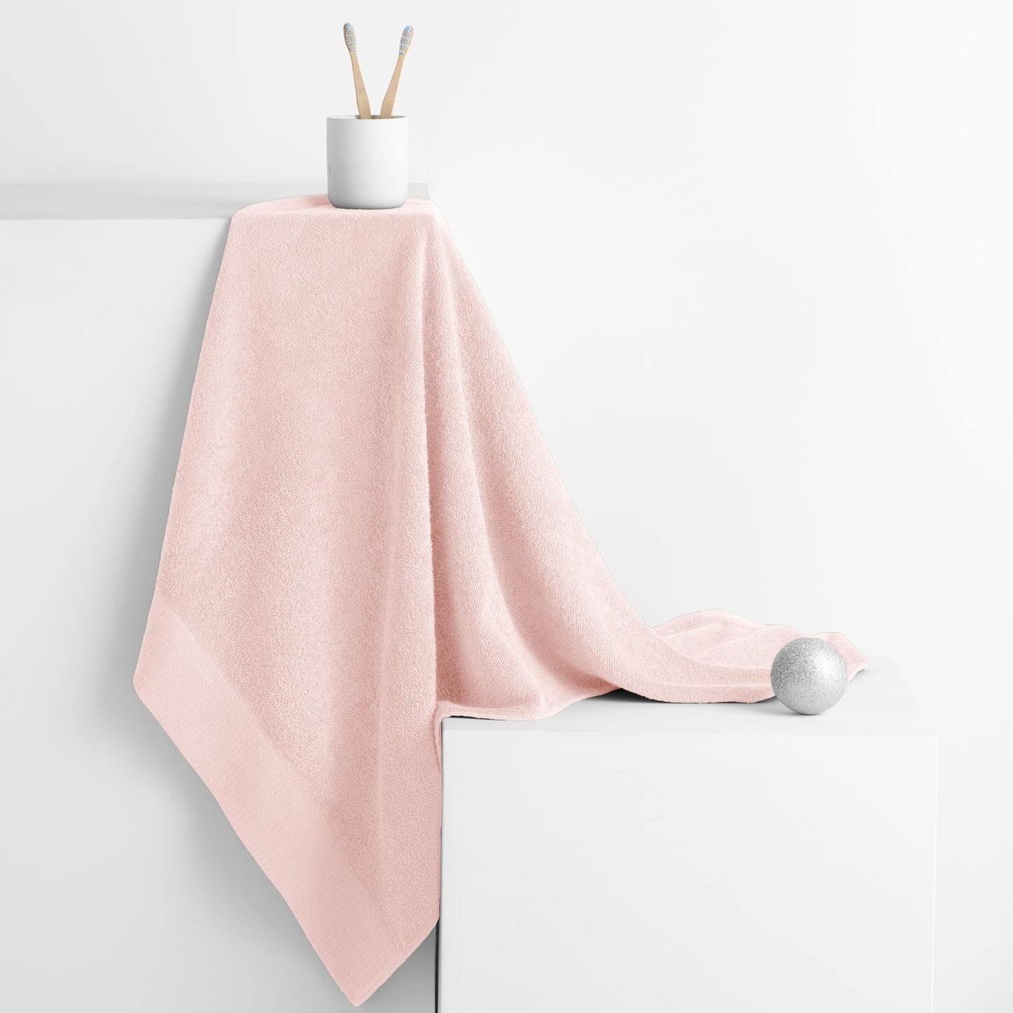 AmeliaHome 70x140 cm Bath Towel 100% Cotton Absorbent Powder Pink Amari
