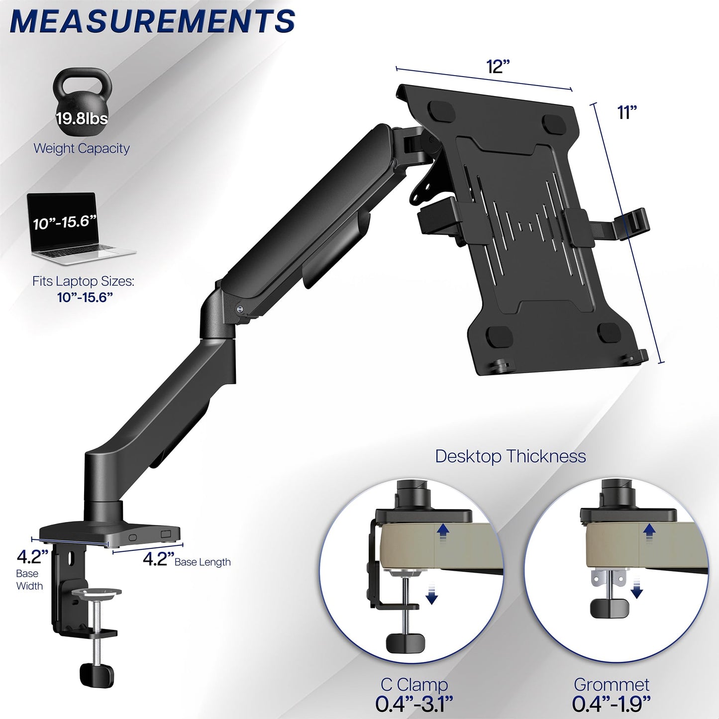 VIVO STAND-V001O-L Adjustable Laptop Mount, 10-15.6 inch, Black