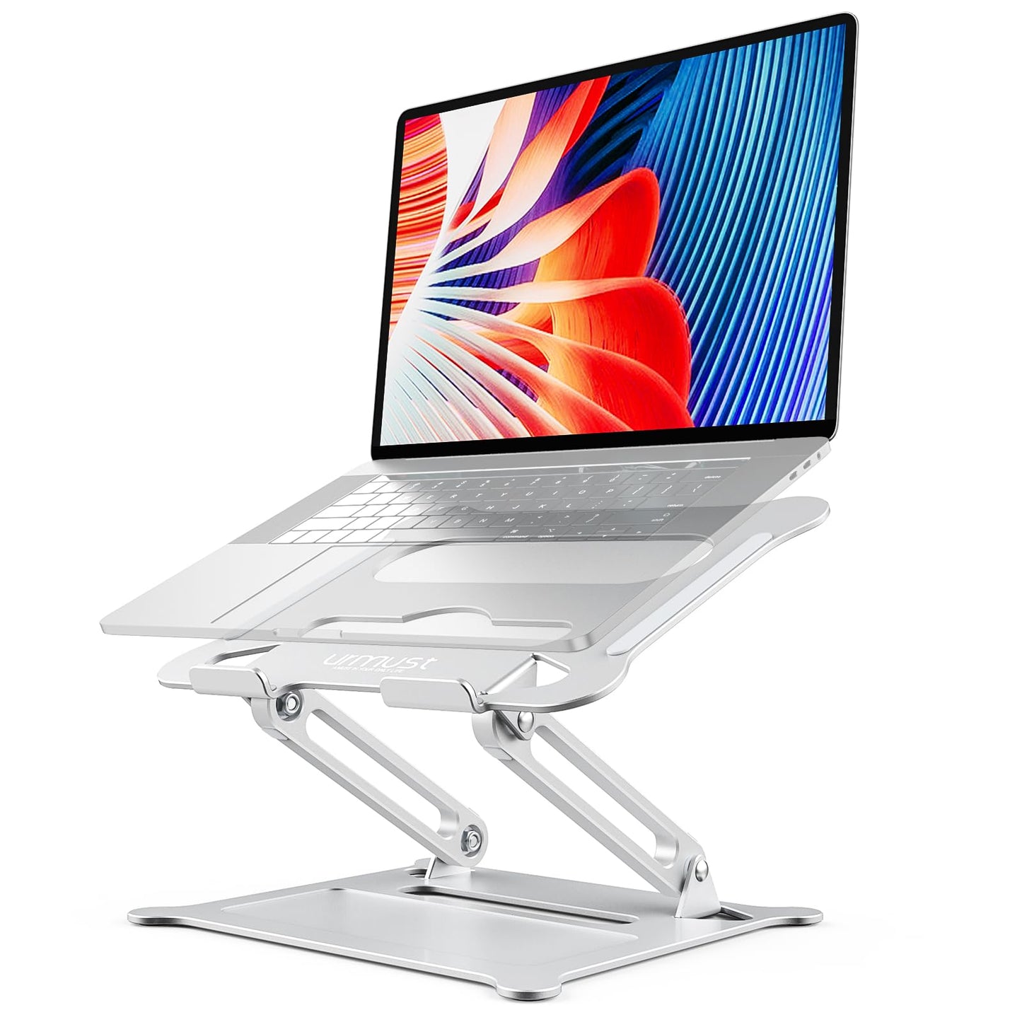 urmust Laptop Stand, Adjustable Laptop Stand for Desk,Ergonomic Multi-Angle Laptop Holder with Heat-Vent, Compatible with MacBook Air Pro, Dell, HP,