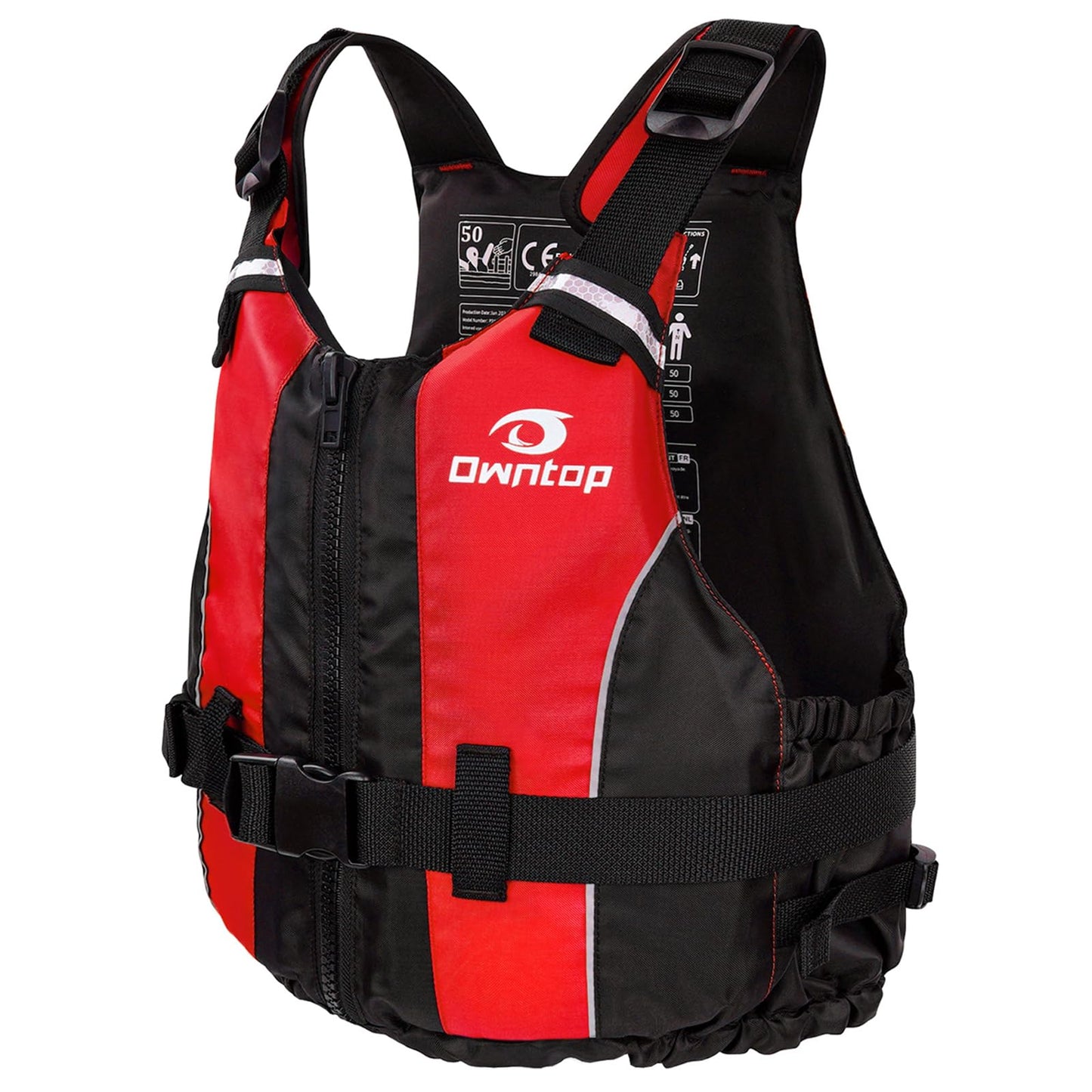 Owntop Buoyancy Aids Adults, Foam Buoyancy Vest Jacket with Crotch Strap Inner Pocket Unisex for Paddleboarding Kayaking Sup Fishing - Red XL/XXL