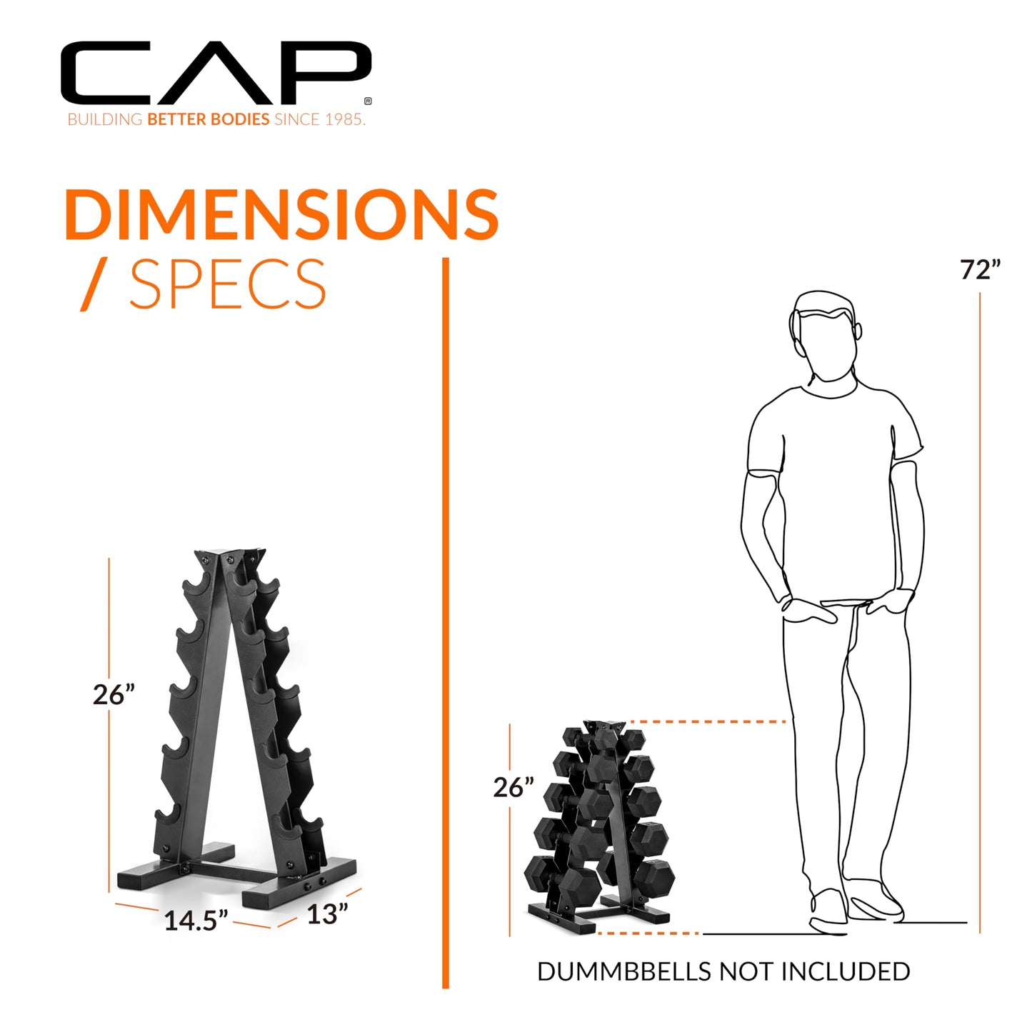 Cap Barbell A-Frame Dumbbell Weight Rack, Carbon