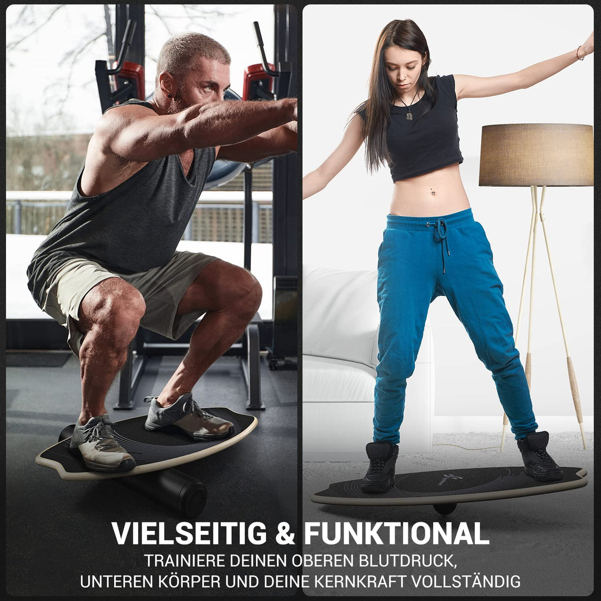 Sportneer Balance Board indoor board skateboard, indoor surfboard trick board and balance board for children and adults