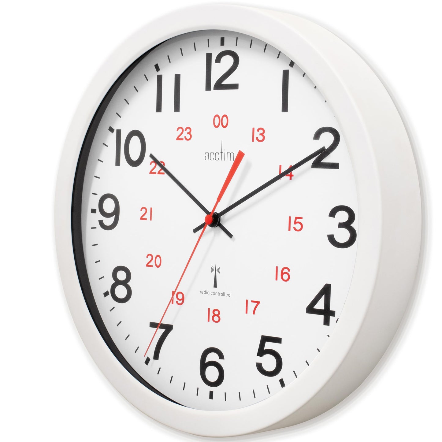 Acctim Wall Clock Radio Controlled 30cm White 74172, 30cm x 30 cm