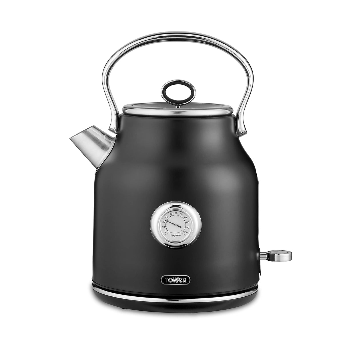 Tower T10063BLK Renaissance Kettle, Quick Boil, 360? Base, 1.7L, 3KW, Black