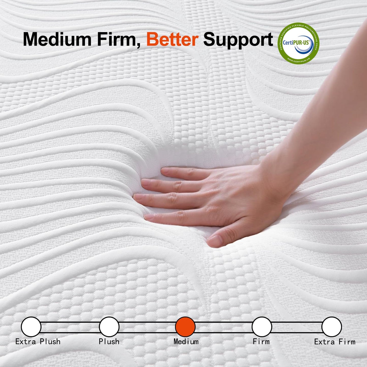 Laccard Double Memory Foam Mattress, Cooling 4ft6 Double Mattresses for Pressure Relief, Medium Firm, with Removable Cover, 135X190X20cm
