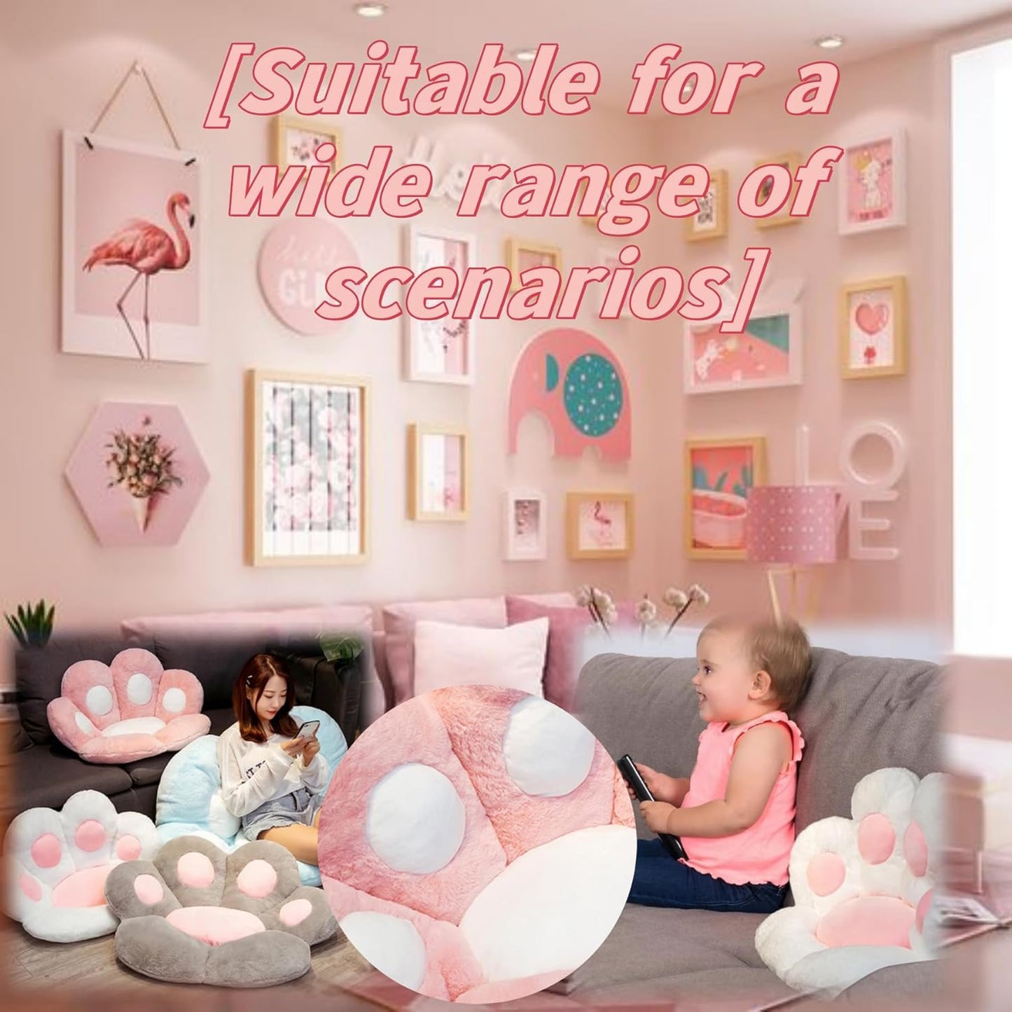 Cat Paw Seat Cushion Cute Shaped Chair Cushion for Office, Car, Gaming