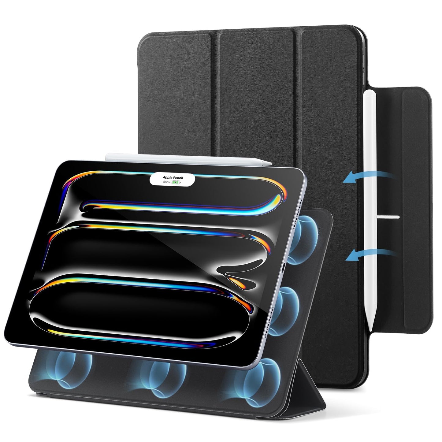 ESR for iPad Pro 13 inch Case M5/M4 (2025/2024), Powerful Magnetic Attachment, Slim Trifold Stand, Supports Pencil Pro and Pencil (USB-C), Auto