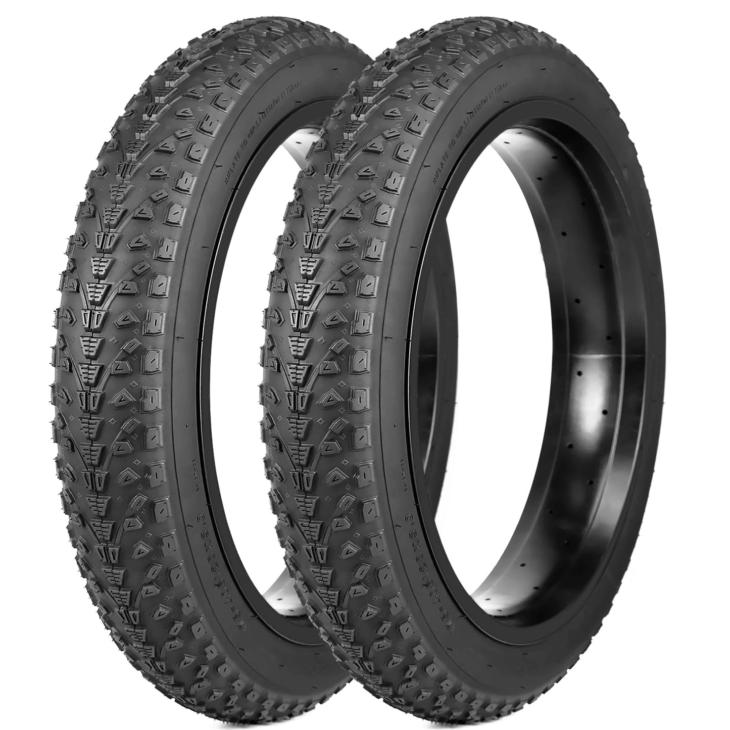 GRELiving Pack of 2 E-Bike Tyres 20/24/26/27.5 x 3.0 Inch Bicycle Tyre Heavy Duty Fat Tyre (20x3.0 Inch)