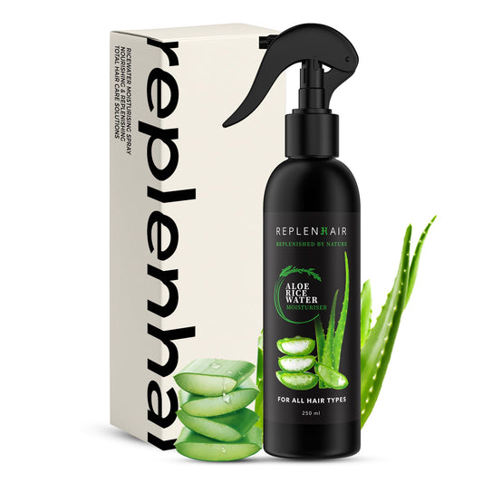 Replenhair Rice Water Aloe Vera Hair Growth Spray ? Leave-In Conditioner for Thicker, Longer Hair ? Reduces Hair Fall ? 12H Hydration, 100% Natural &