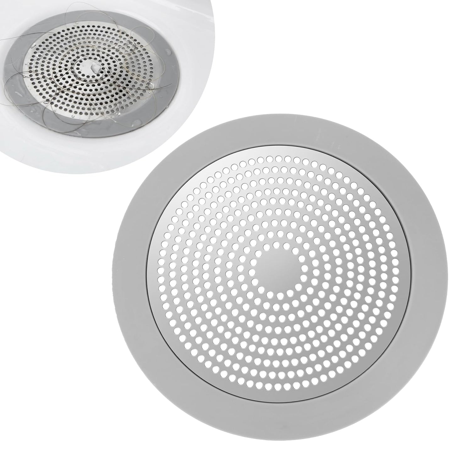 YUXIANLB Shower Hair Drain Catcher, 5.7 inch Shower Drain Cover Universal Round Bathtub Drains Strainers Bathroom Flat Strainer Stopper Wide Rim for