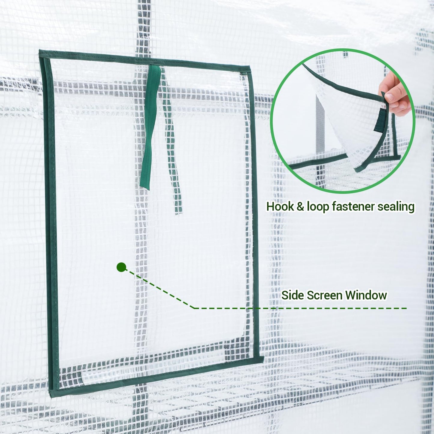 Ohuhu Plastic Greenhouse with Improved PE Cover, Portable Walk in Plant Green House, 3 Tiers 12 Shelves Stands Small Greenhouses Backyard Green Houses