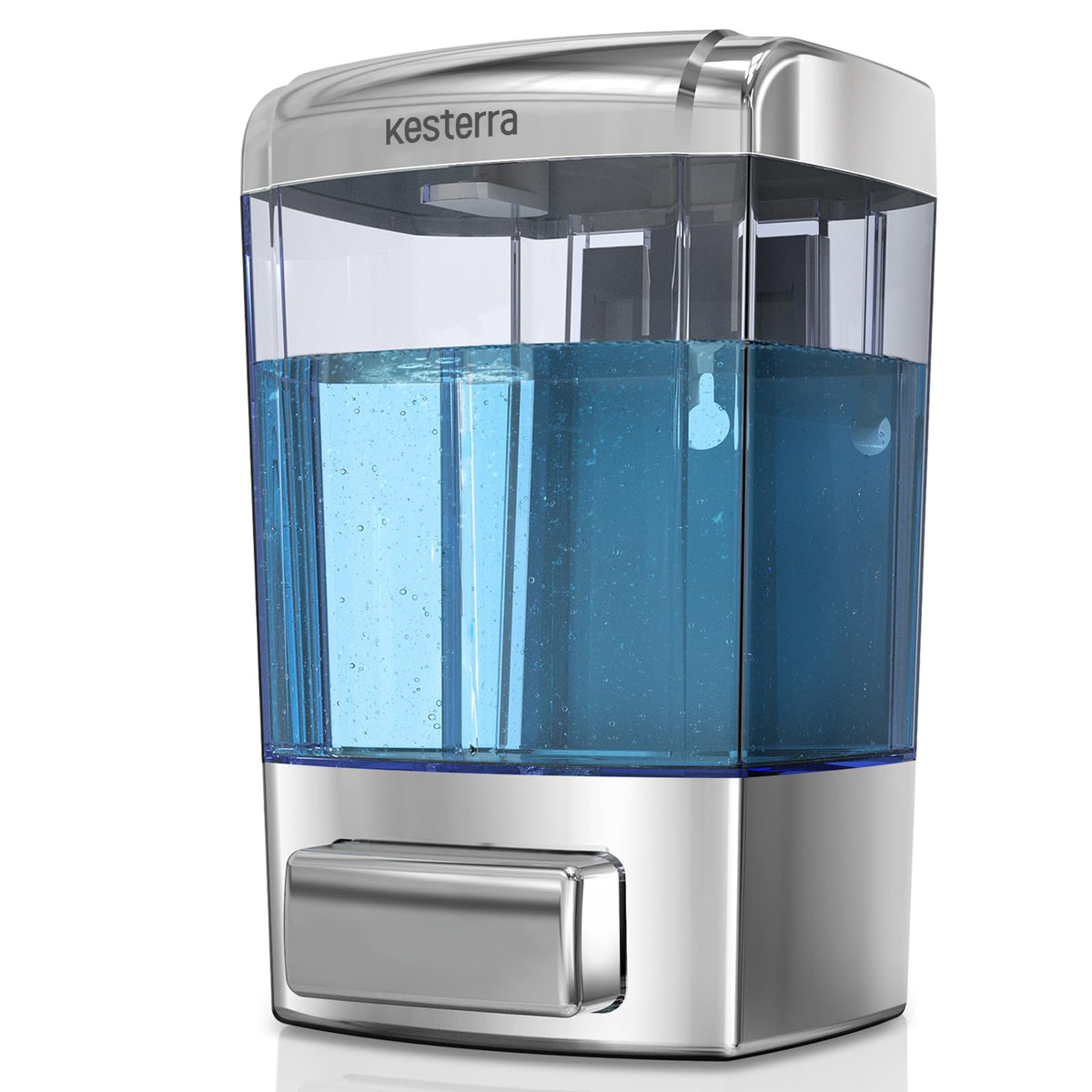 KESTERRA Wall Mounted Soap Dispenser - Hand Manual Kitchen Bathroom Soap Dispenser with Anti-Leakage Nozzle Container for Liquid/Gel/Shampoo/Shower