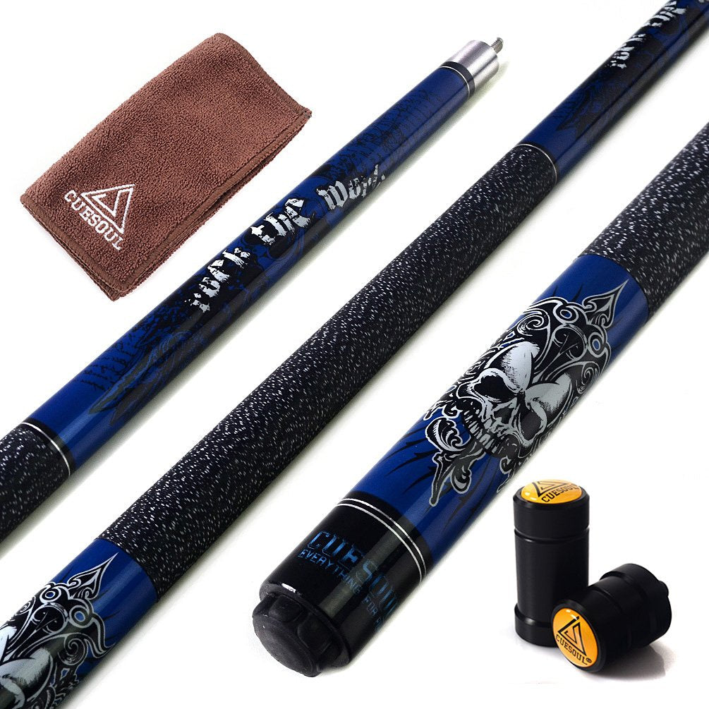 CUESOUL ROCKIN Series 58" 21oz Maple Pool Cue Stick Set with Joint Protector/Shaft Protector and Cue Towel(G405)
