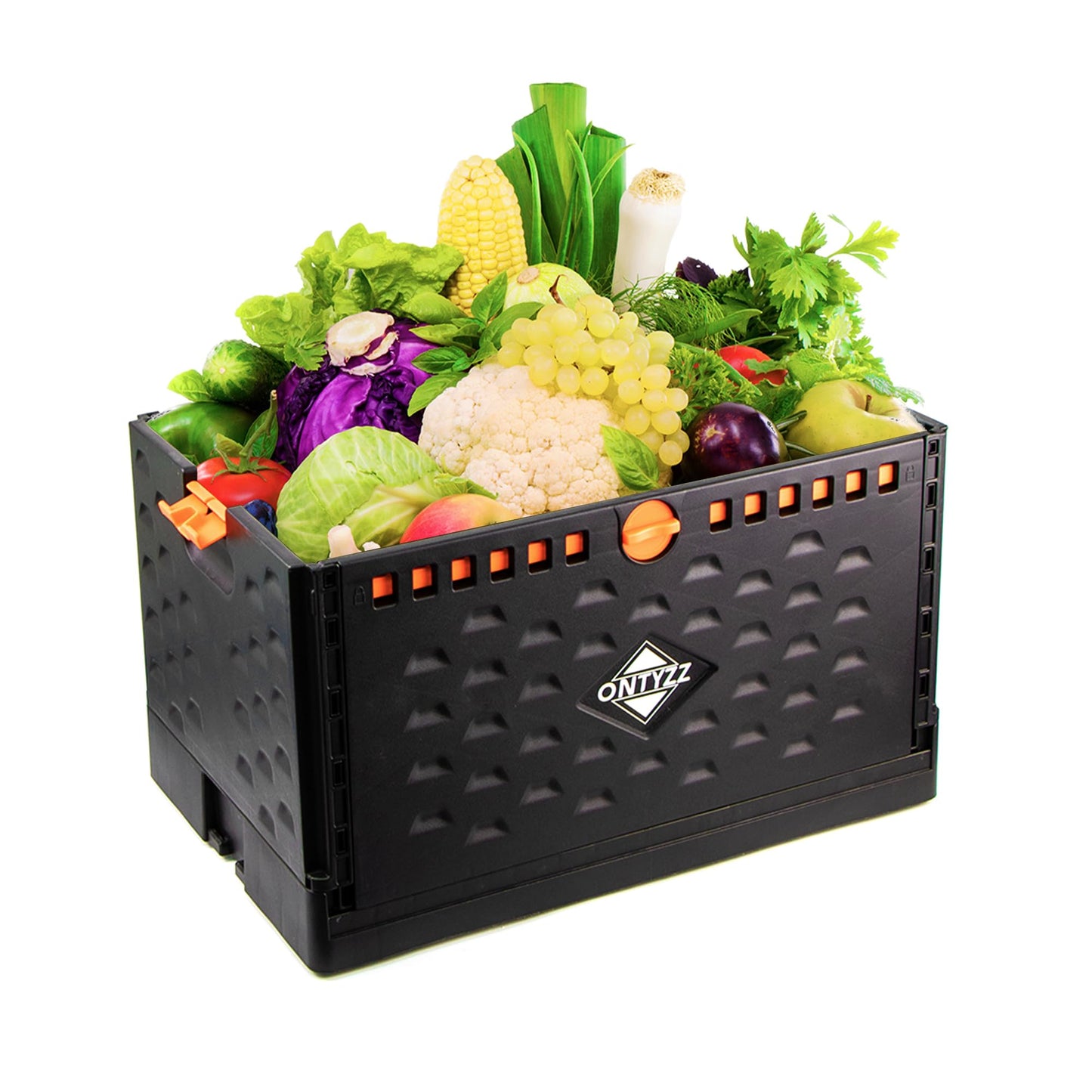 Foldable Crate Plastic Storage Box Basket Large Plastic Storage Bins 34 * 36 * 56CM Stackable Folding Box 60L Container Basket Collapsible Box for