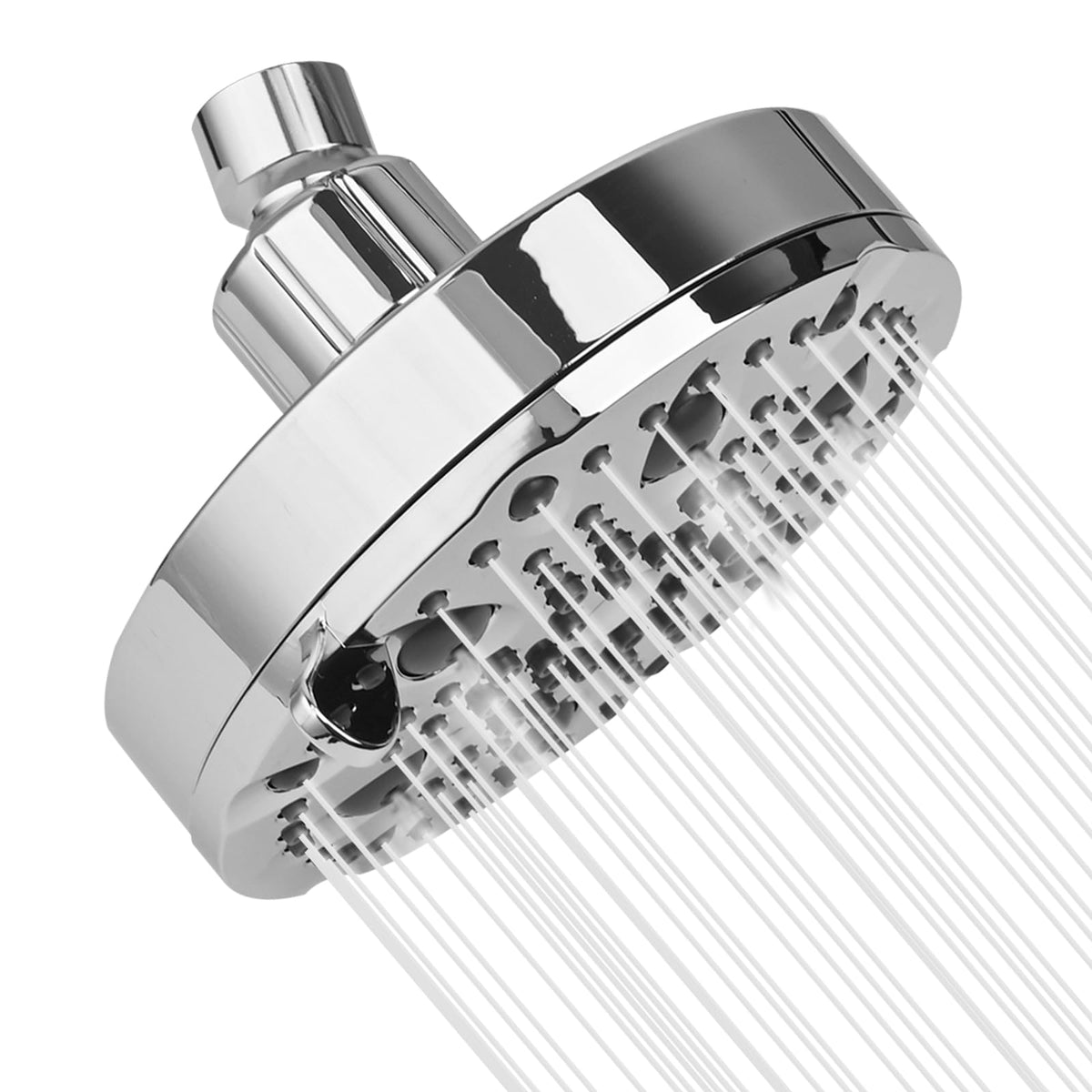OFFO Fixed Shower Head, 9 Modes 5 inch Waterfall Shower Head with Djustable Metal Swivel Ball Joint, for Standard G1/2 Screw Thread Pipe, Bathroom