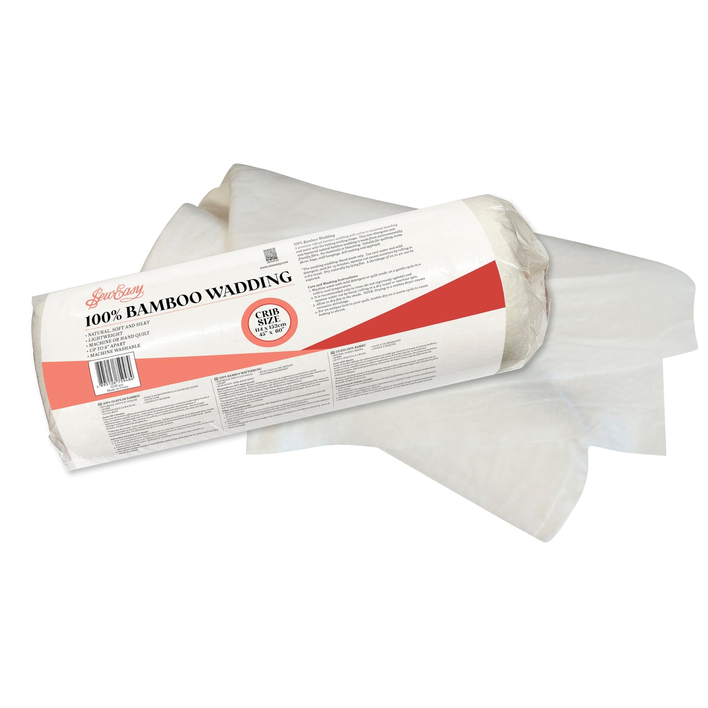 Sew Easy 100% Bamboo Wadding ? Non-Allergenic,Anti-Bacterial,Premium Refined Batting Scrim,Machine Washable,Quilting,Home D?cor,Bags,Wall