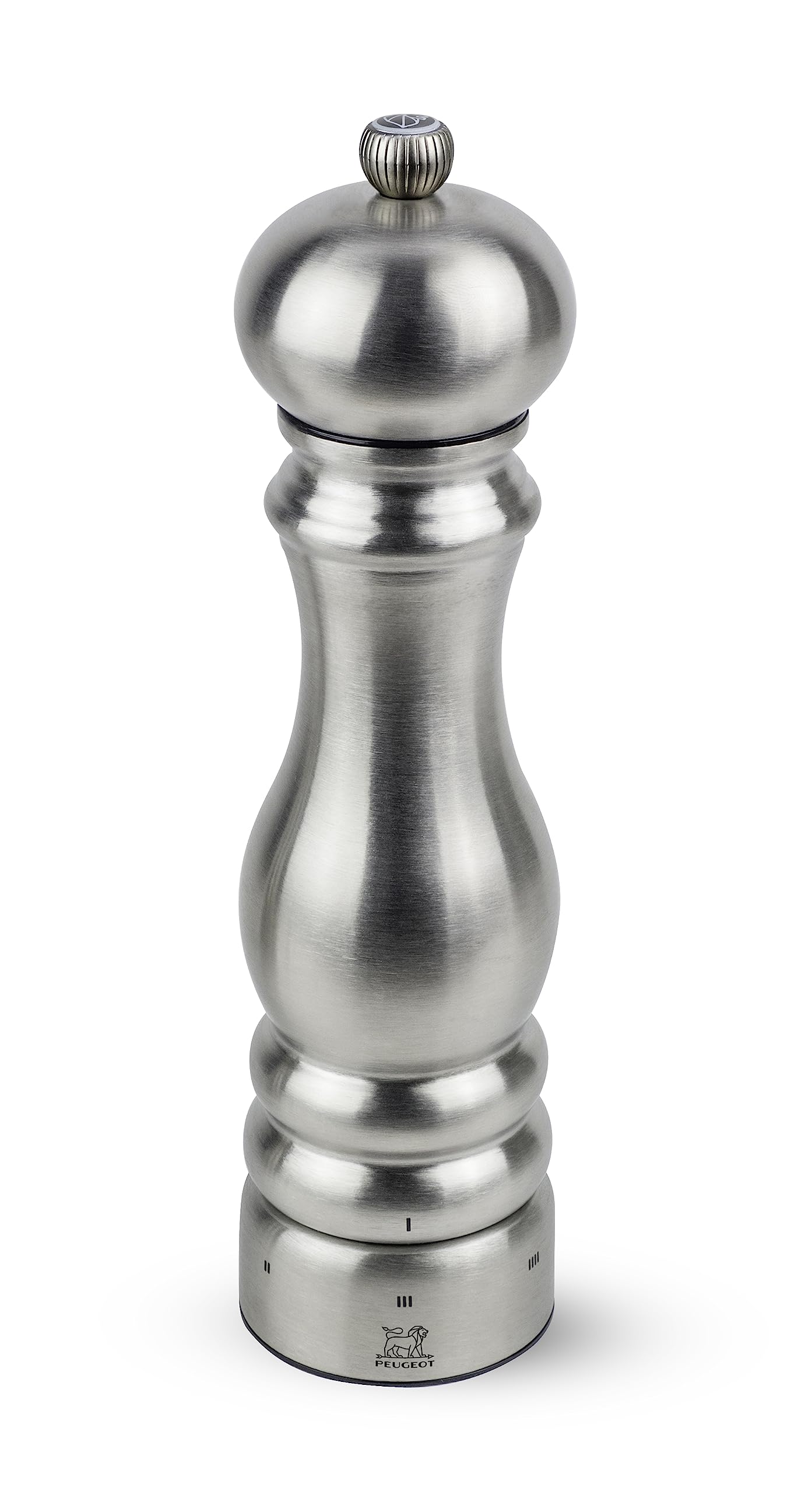 PEUGEOT - Paris Chef u'Select 22 cm Salt Mill + Rock Salt Included - Made of Stainless Steel - 6 Predefined Grind Settings - Made in France -