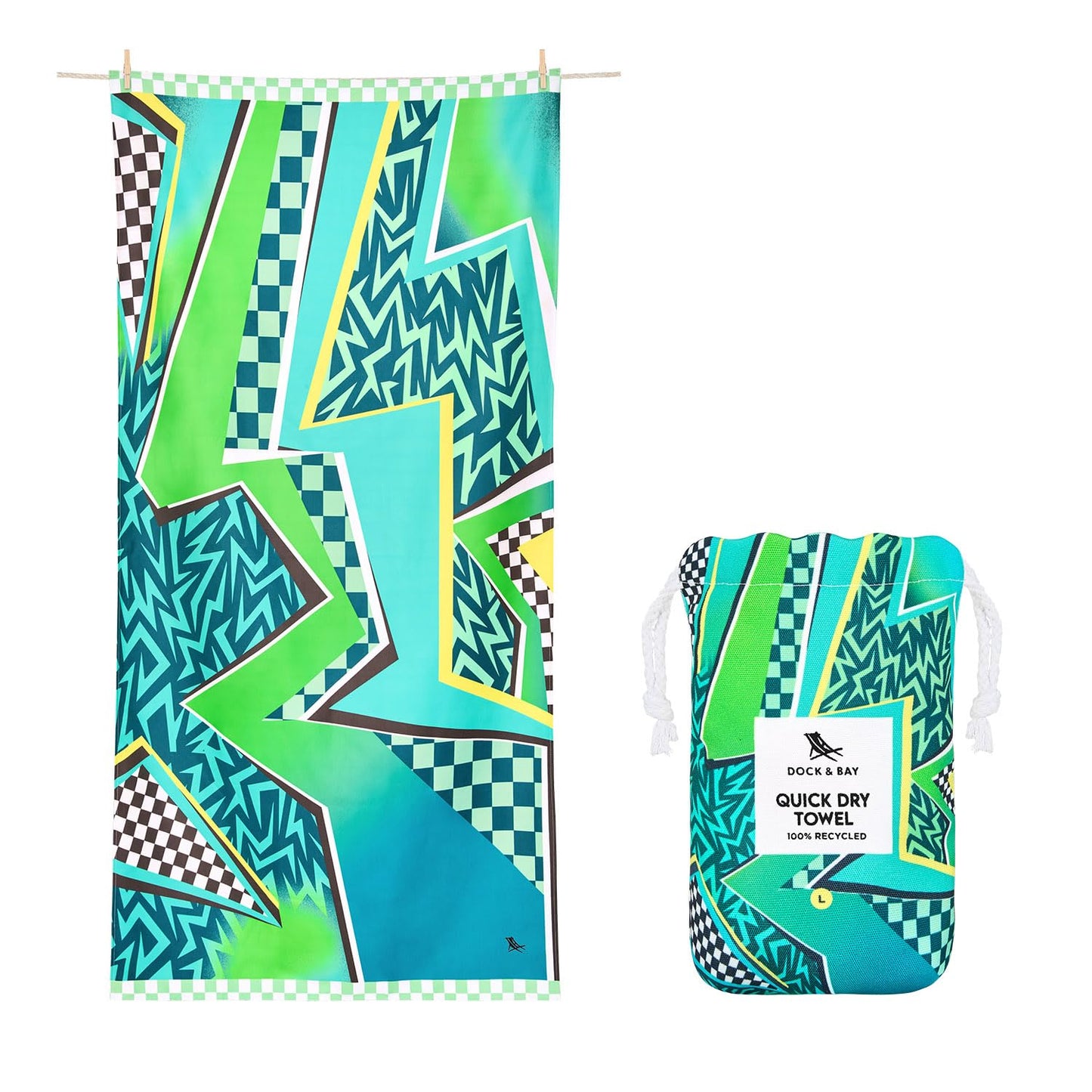 Dock & Bay Quick Dry Beach Towel - Tide Skater, Medium