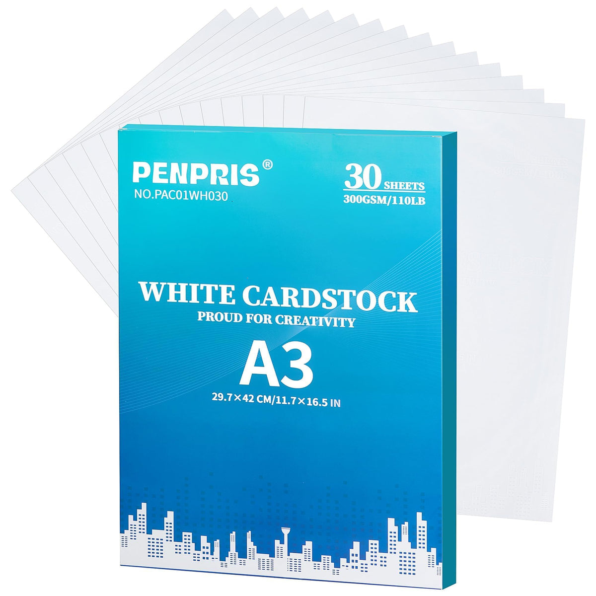 300gsm White Cardstock - 30 Sheets A3 Cardboard Paper Cover Card Stock Heavyweight Paper Thick Paper for DIY Card