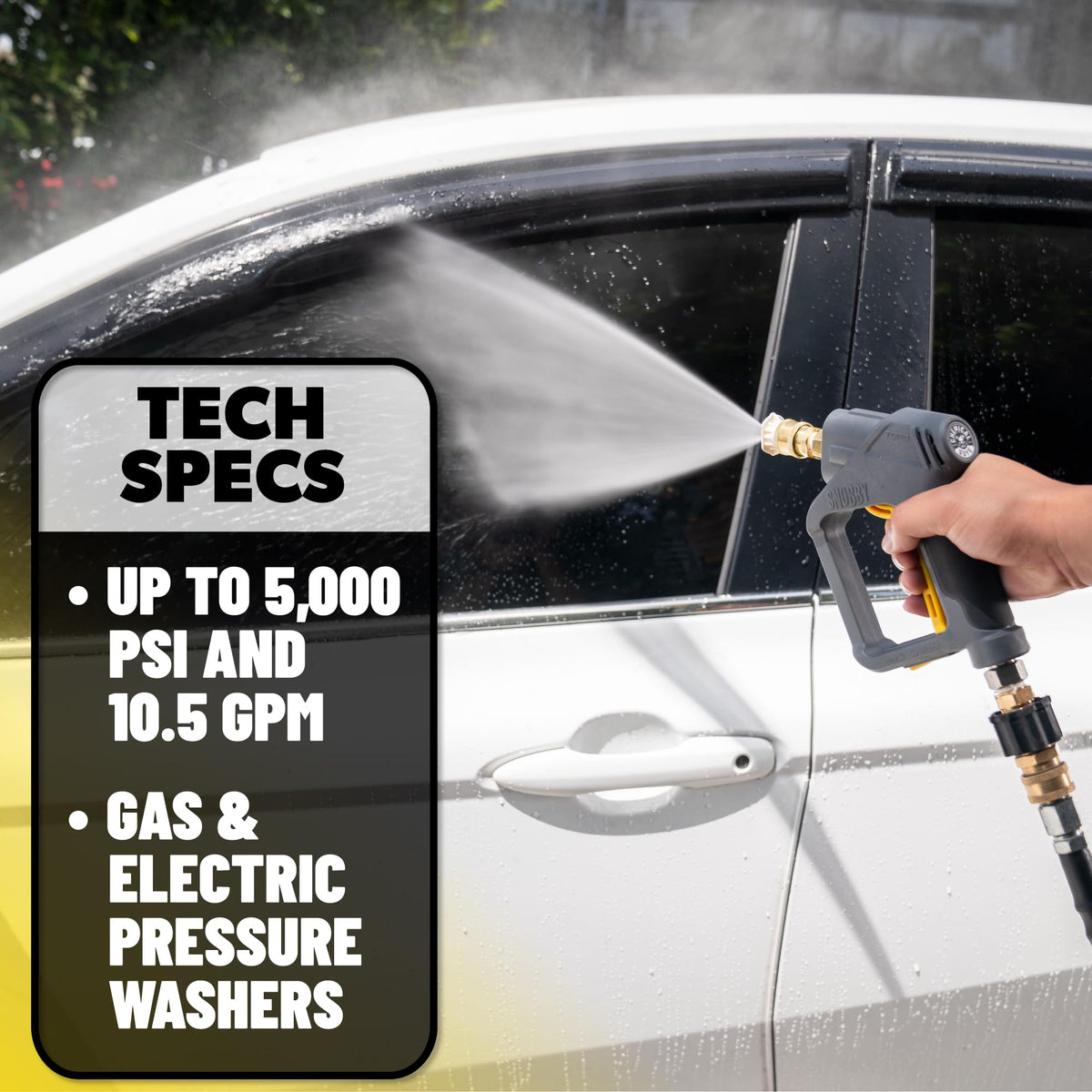 Chemical Guys EQP402 Snubby Pressure Washer Gun, Foam Cannon Attachment, for Gas & Electric Pressure Washers, Black/Red