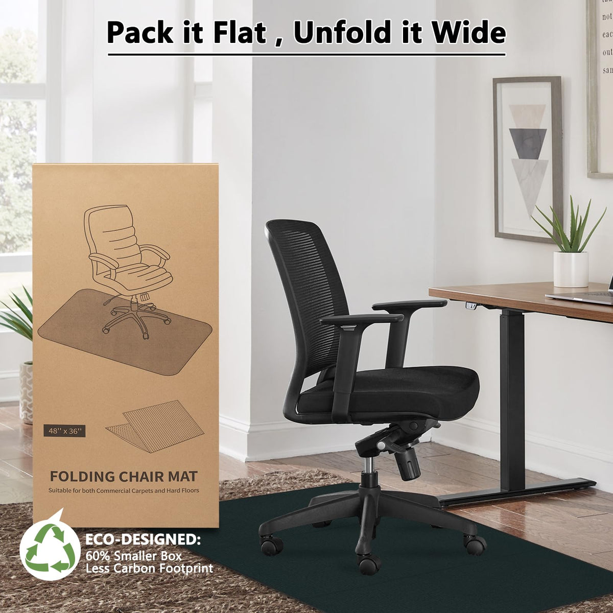 K KERNOWO Office Chair Mat for Carpet and Hardwood Floors, 47x35'' Corduroy Carpet Protector Chair Mat for Home & Office