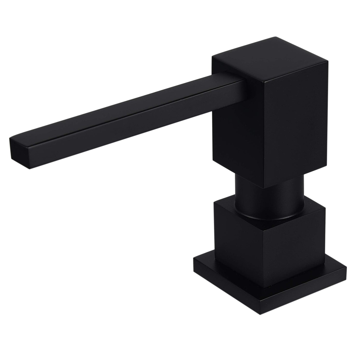 Sink Soap Dispenser for Kitchen Sink (Matte Black), All Brass Built-in And Refill from Top Design,Metal Hand Soap & Dish Soap Copper Pump