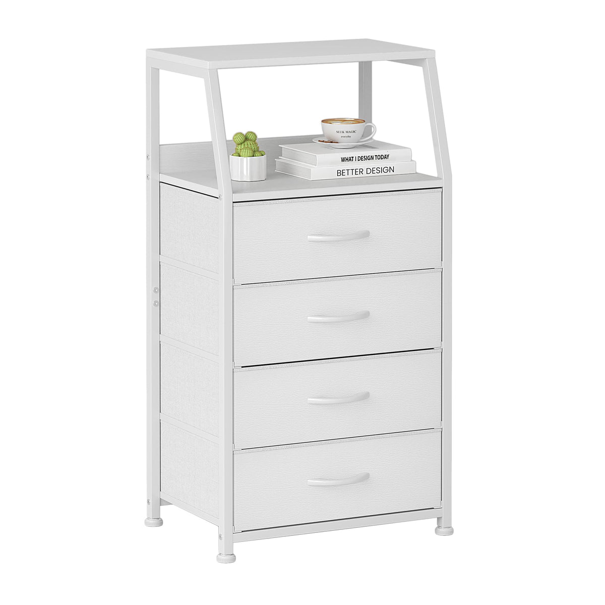 CAIYUN Fabric Dressers, 33.4" Tall Chest of Drawers with 4 Drawers, Fabric Dresser with Shelf, Dresser for Entryway Hallway Living Room, Closet