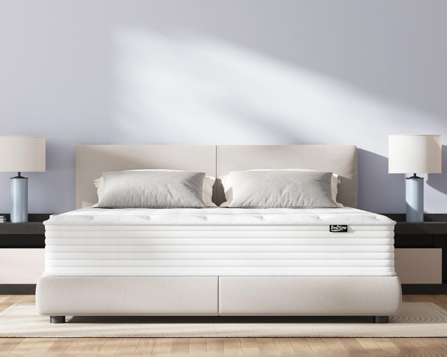 Bednew Small Single Mattress, 12 inch Medium-Firm Hybrid Mattress with Memory Foam & Pocket Springs