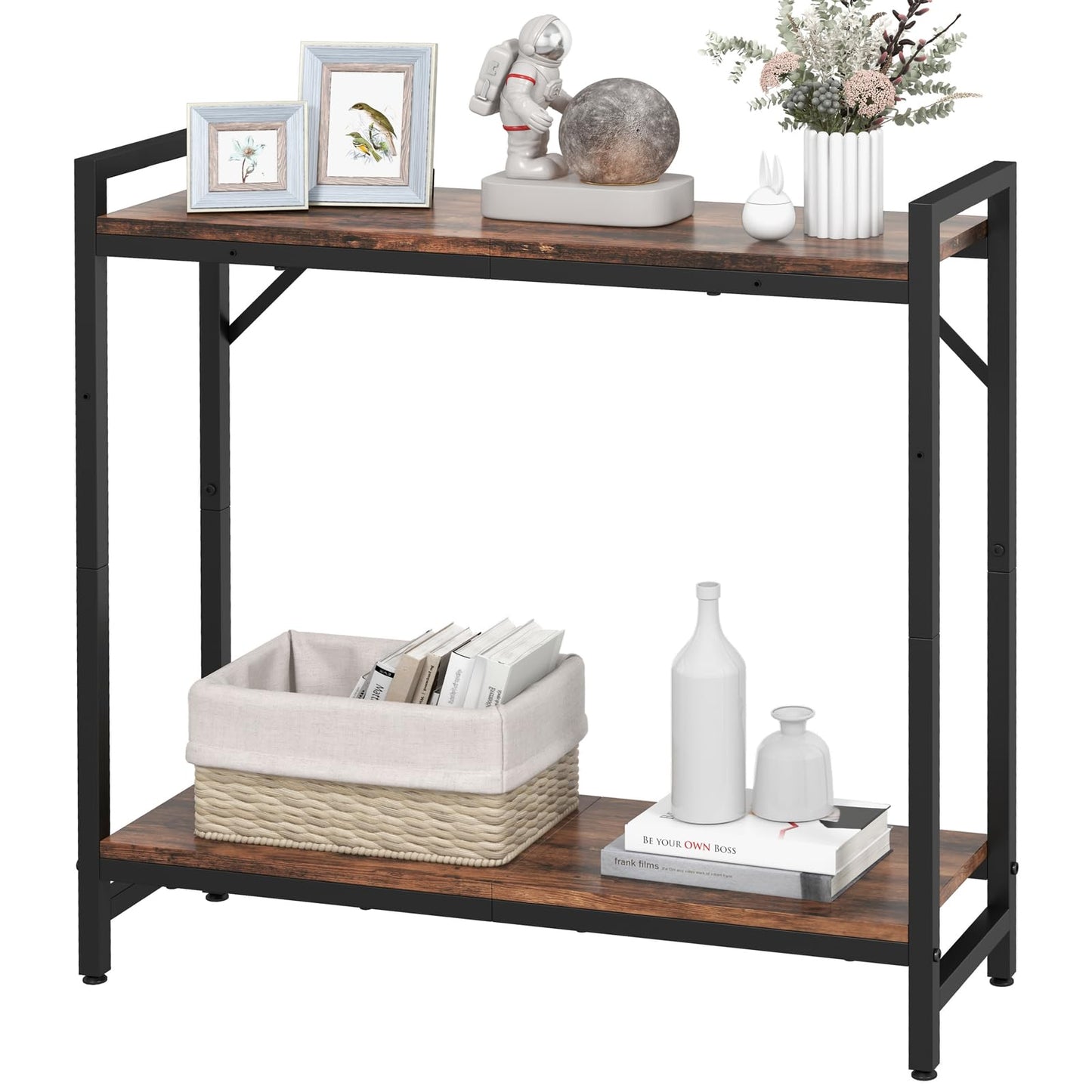 Livofloral Narrow Console Table, Small Entryway Table with 2 Support Bar, Thin Sofa Tables, Small Couch Table, Side Tables for Living Room, Hallway