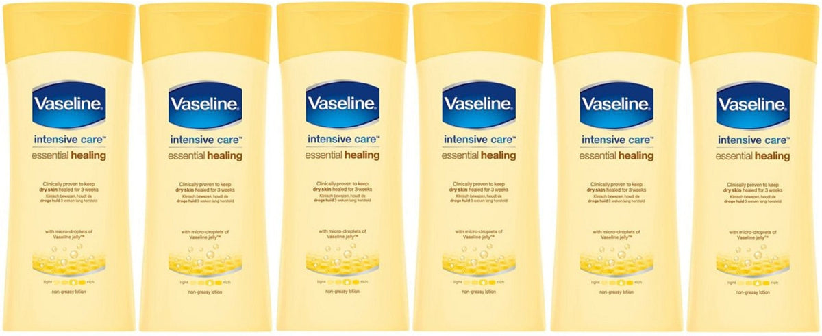 x6 Vaseline Intensive Care Essential Healing Dry Skin Body Lotion 200ml