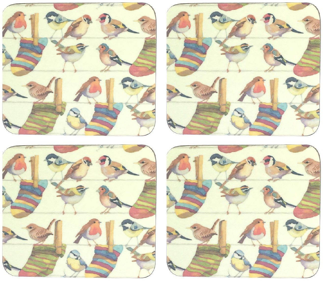 Emma Ball - "Garden Birds" Coasters - Set of 4