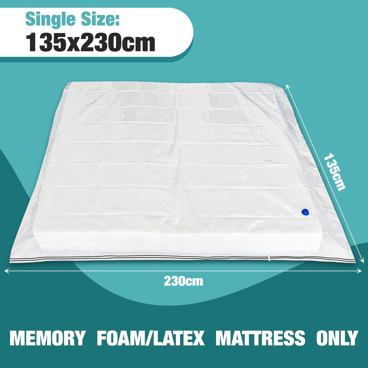 Mattress Vacuum Bag for Memory Foam Mattress, Latex Mattress Vacuum Seal Bag with Straps, Moving, Storage and Shipping