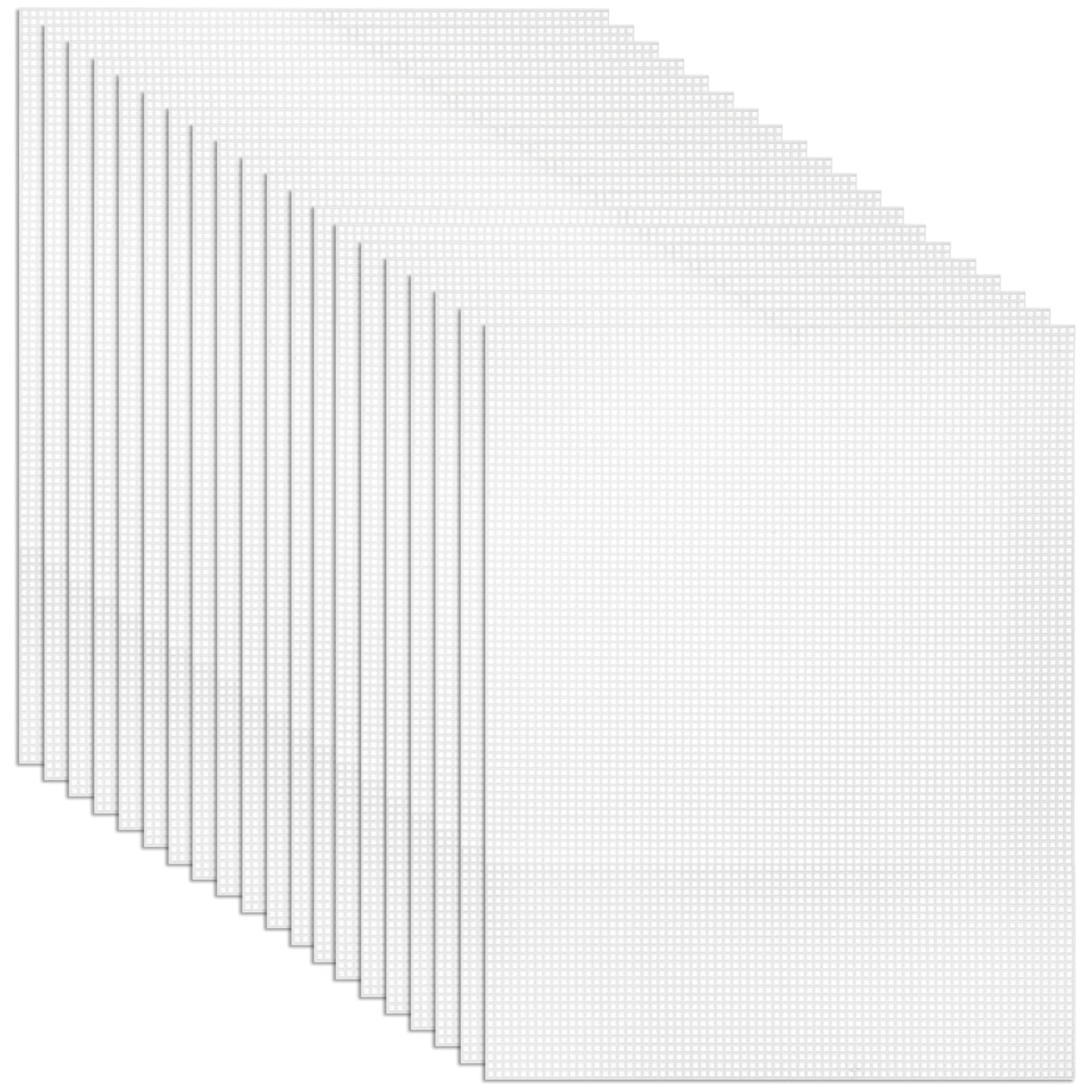 Tosnail 20 Pcs 7 Count Clear Plastic Mesh Canvas Sheets, 10.5x13.5 Inch Plastic Mesh Sheets for Knit and Crochet Projects Embroidery Acrylic Yarn