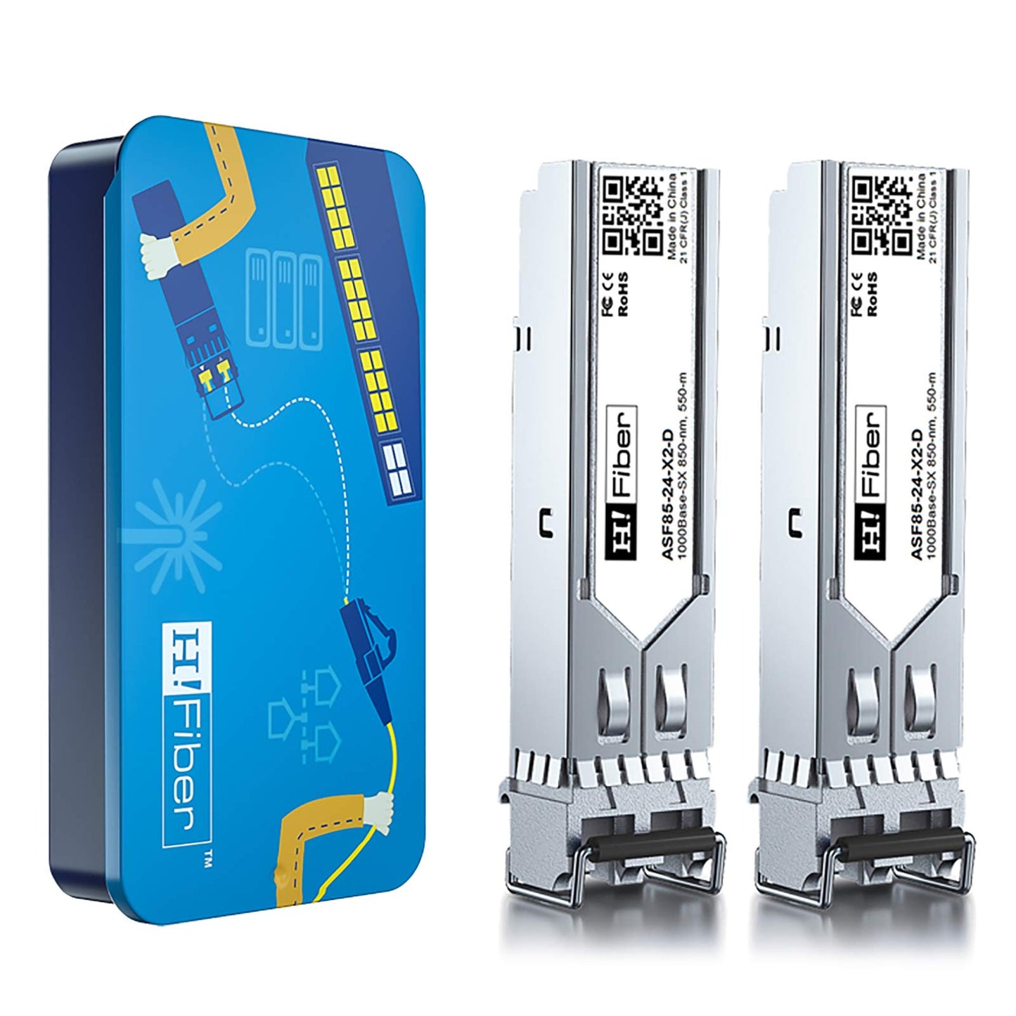 2 Pack for Ubiquiti UniFi UF-SM-1G, 1000BASE-LX SFP Transceiver, 1.25G SFP to LC Multimode Fiber Module Also Compatible with Cisco GLC-LH-SMD,