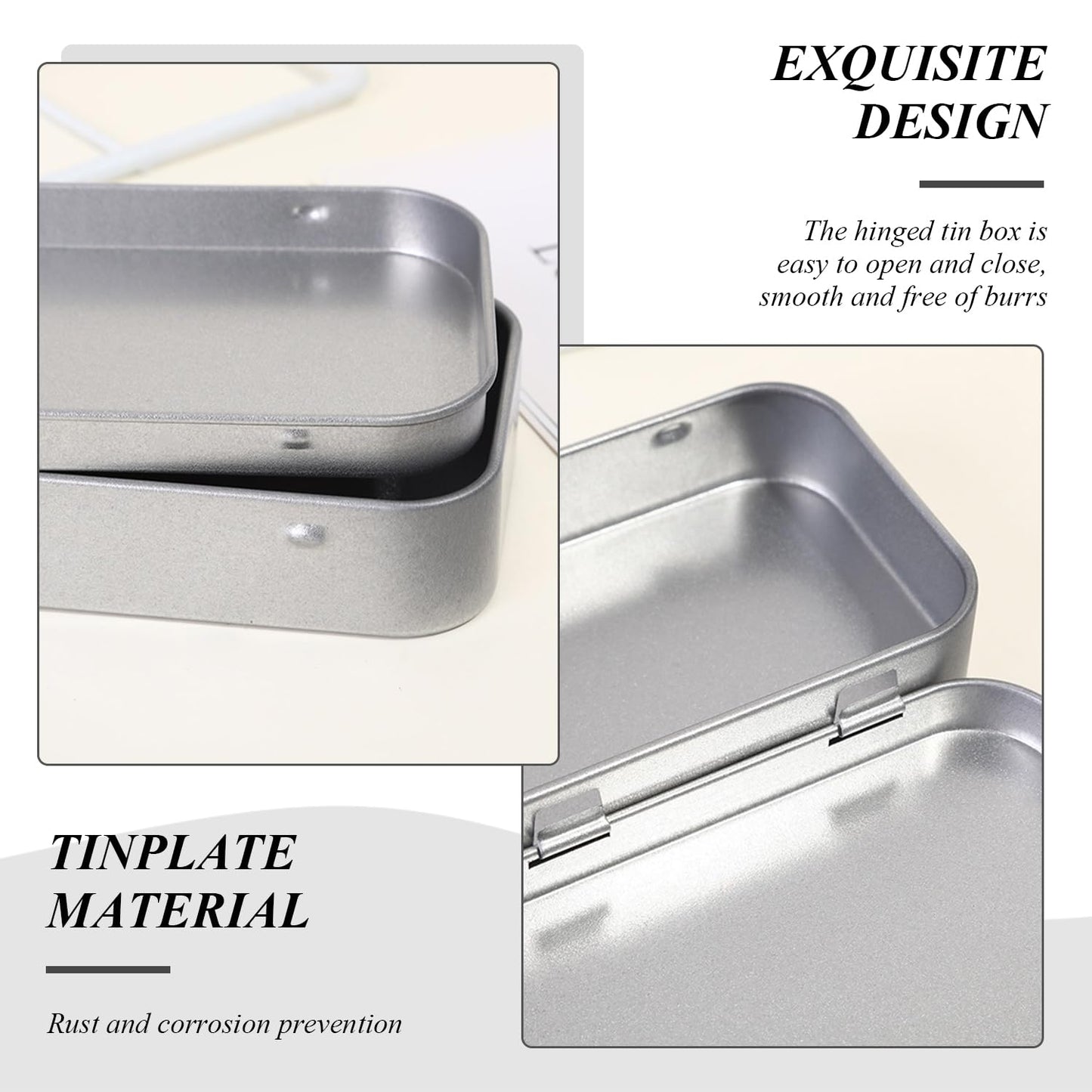 UBSIUH 6 Pieces Rectangular Iron Box, Mini Portable Storage Box, Small Items Storage Box, Home Accessories, Travel Supplies.