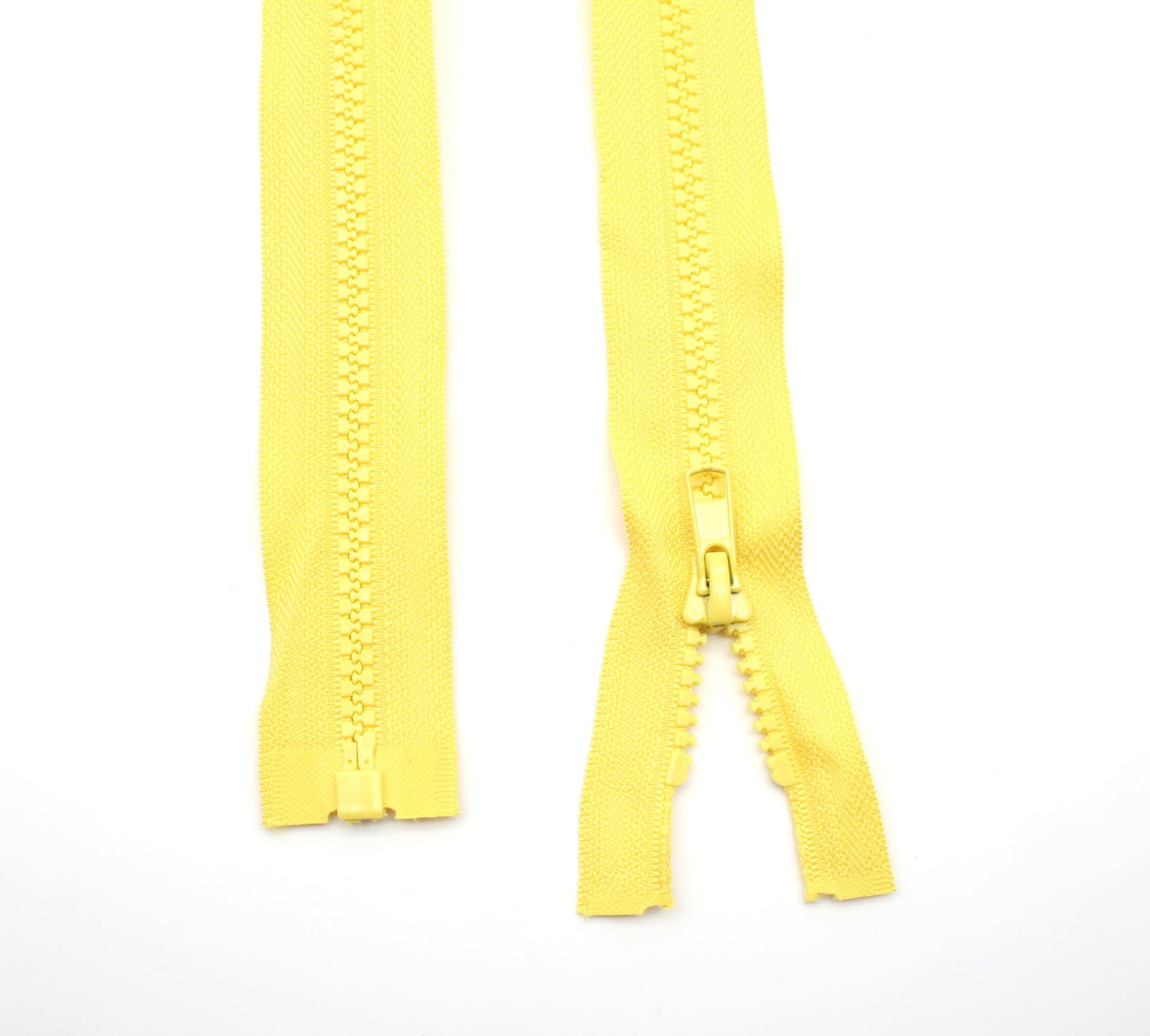DOJA Barcelona | Open Zip Jacket | Pack 10 | 50 cm | Number 5 | Yellow | Zips by the Metre for Sewing | Zips for Jackets, Trousers, Bag, Jeans, Coat