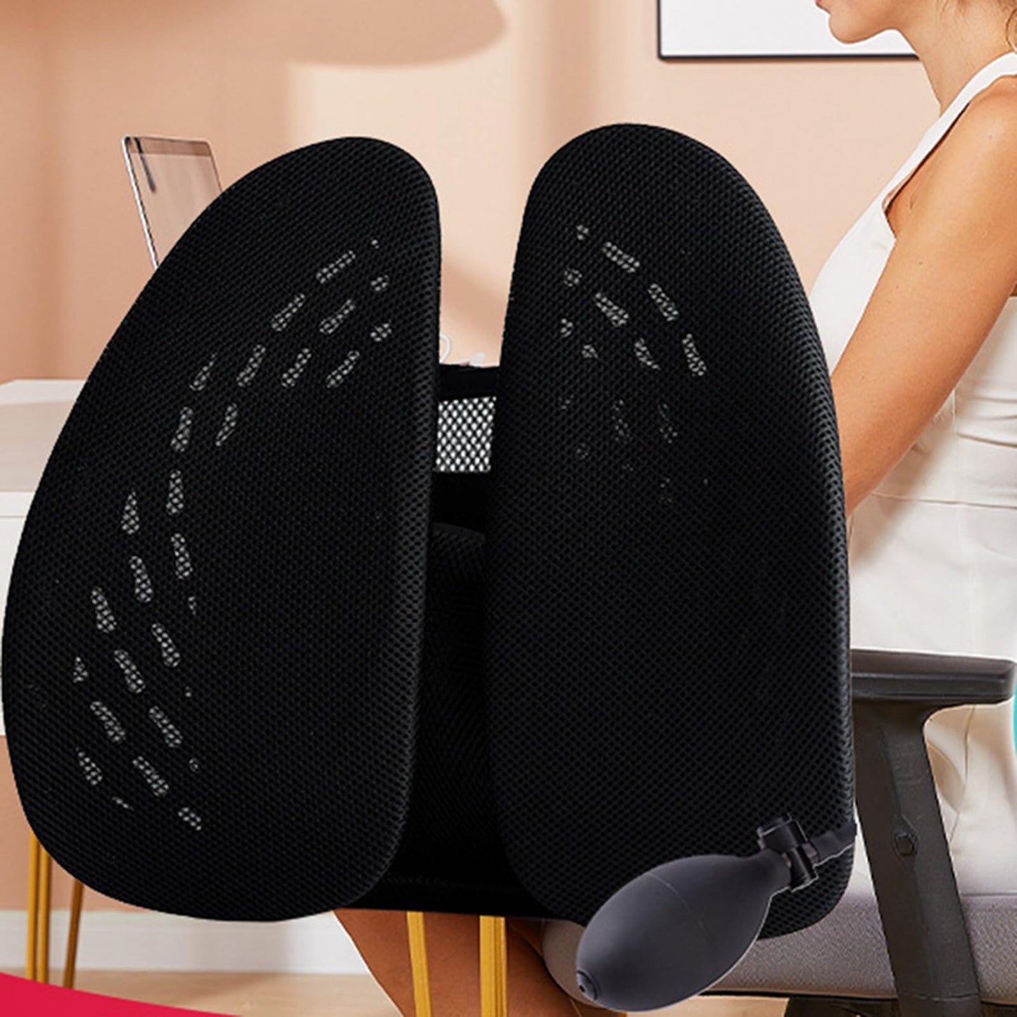 Lumbar Chair Support, Back Lumbar Support for Office Chair, Breathable Mesh Ergonomic Adjustable Relaxing Chair Back Cushion for Back Pain Back Rest