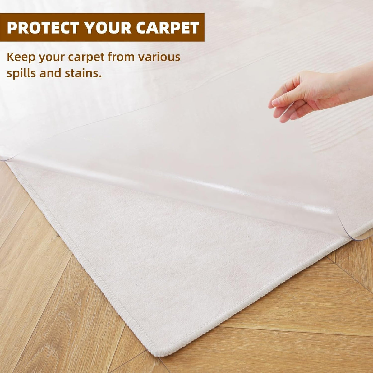 Royhom Clear PVC Chair Mat for Hard Floor - Office and Gaming Floor Protector, Transparent, 50x80cm