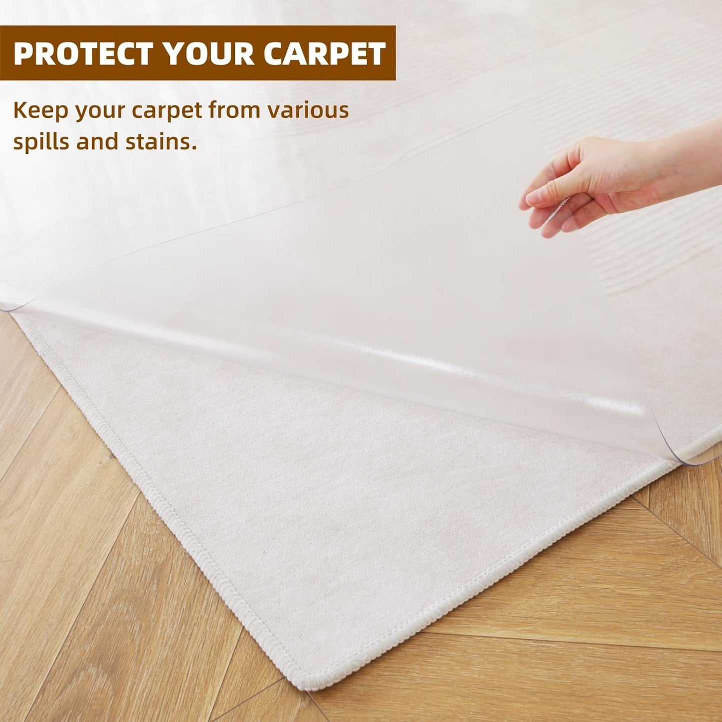 Royhom Plastic Floor Protector for 0ffice Chair, Clear Chair Mat for Hard floor, Transparent PVC Floor Mats 80x140cm, Gaming Chair Mat