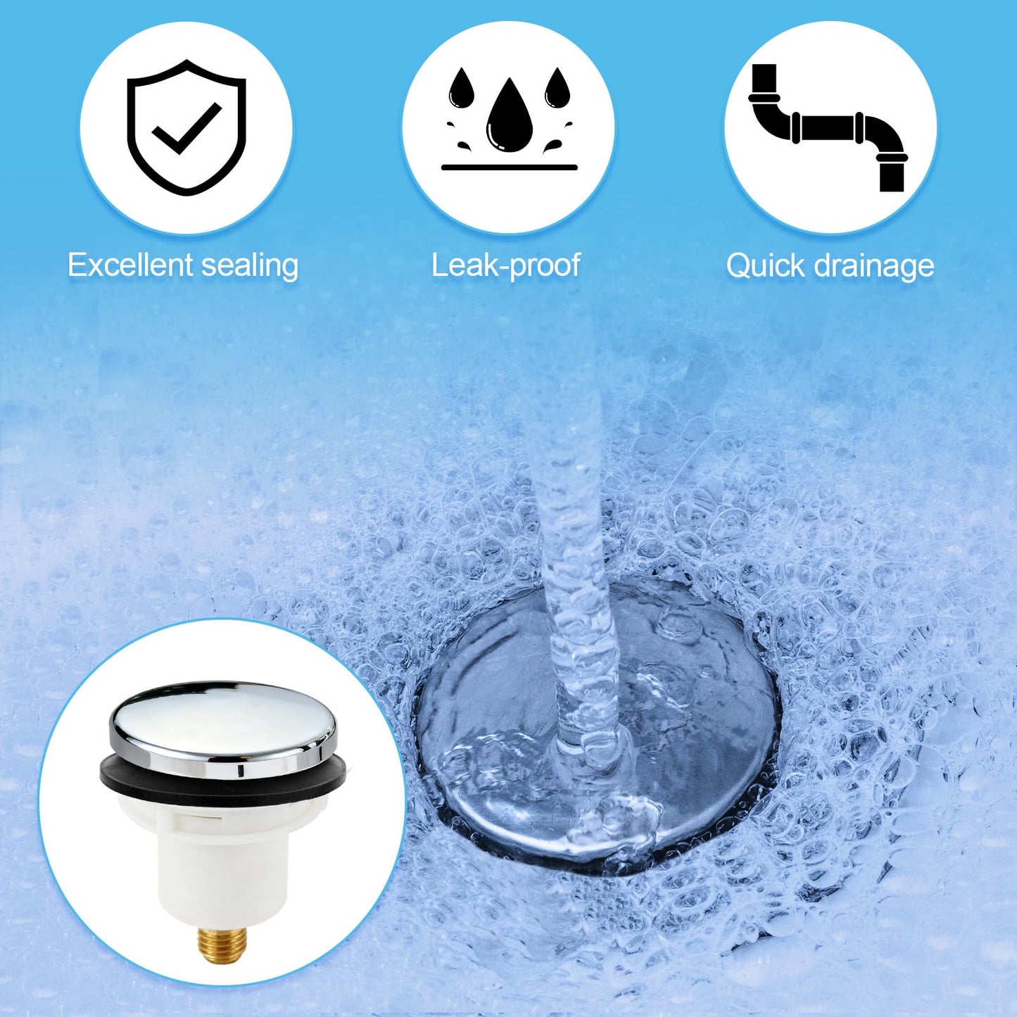 10pcs Tub Stopper Gasket, 2-1/16 Inch/5.23cm x 1 In/2.54cm x 1/4 In/0.64cm Silicone Bath Plug Drain Seal O Ring Bathtub Stopper Rubber Seal Washer
