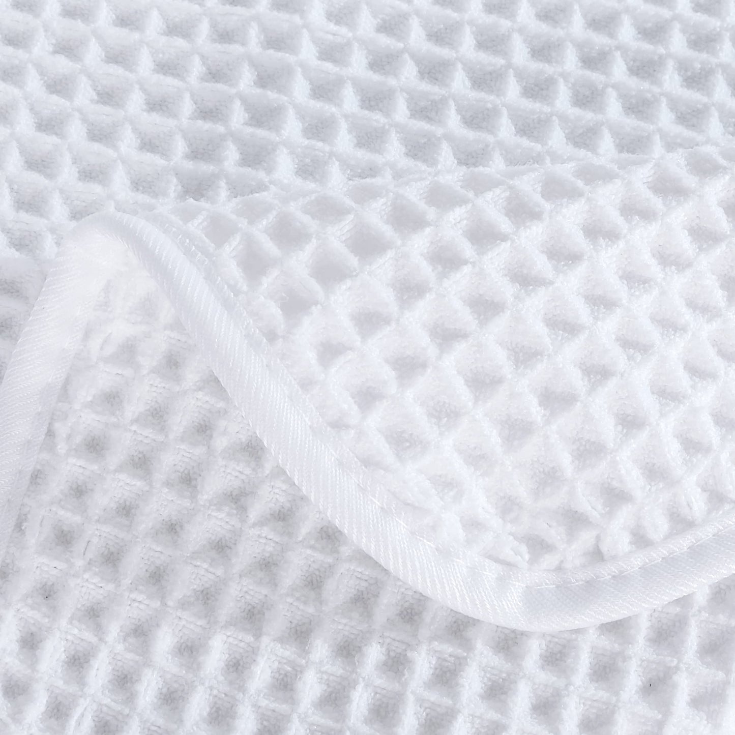 POLYTE Microfibre Quick Dry Lint Free Bath Sheet, 89 x 178 cm, Set of 2 (White, Waffle Weave)